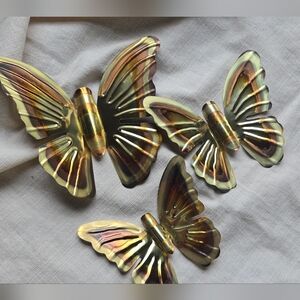 Vintage Gold and Brown Butterfly Wall Decor Set Of 3